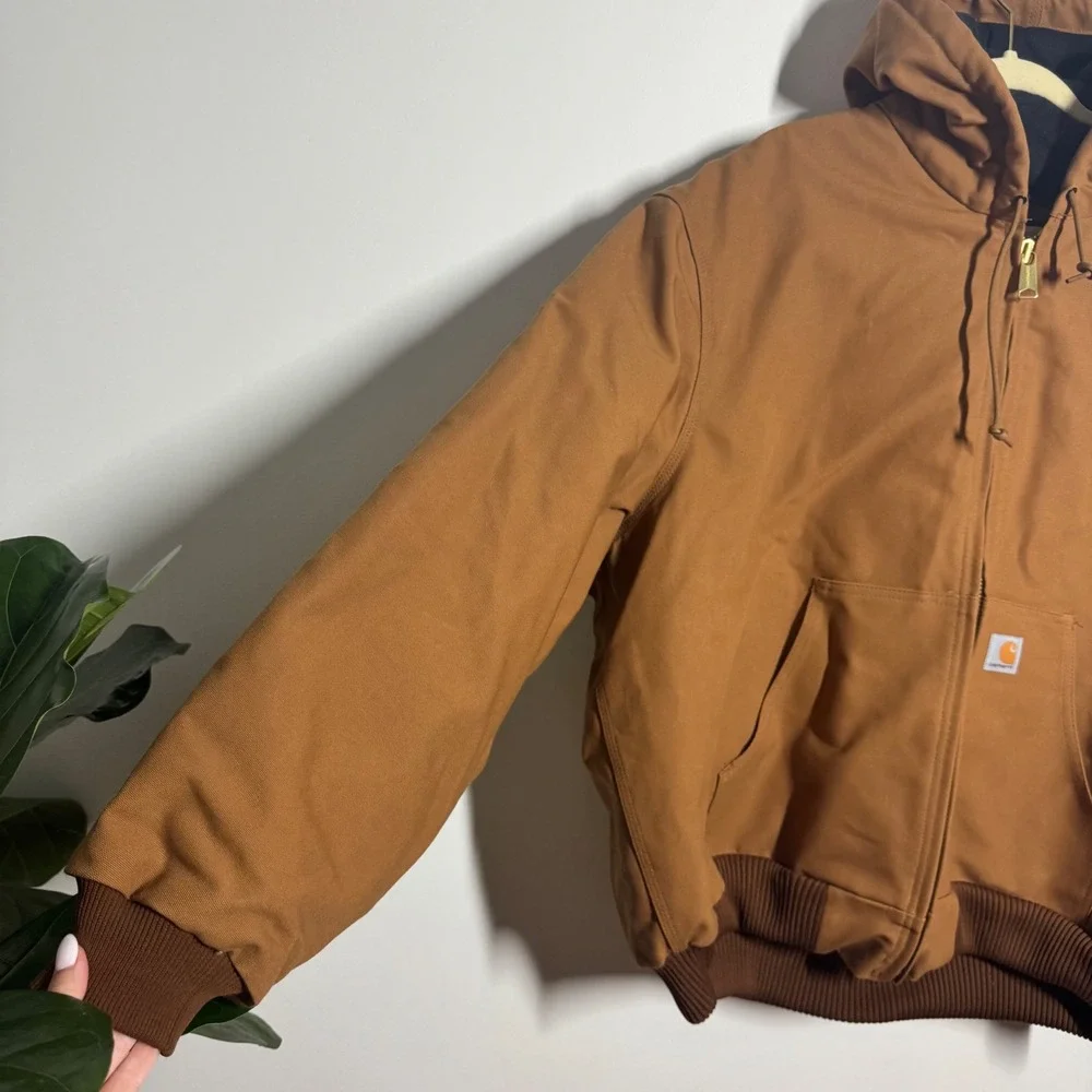 Carhartt J140 Duck Active Jacket Men 2XL Brown Quilted Flannel Lined Made in USA